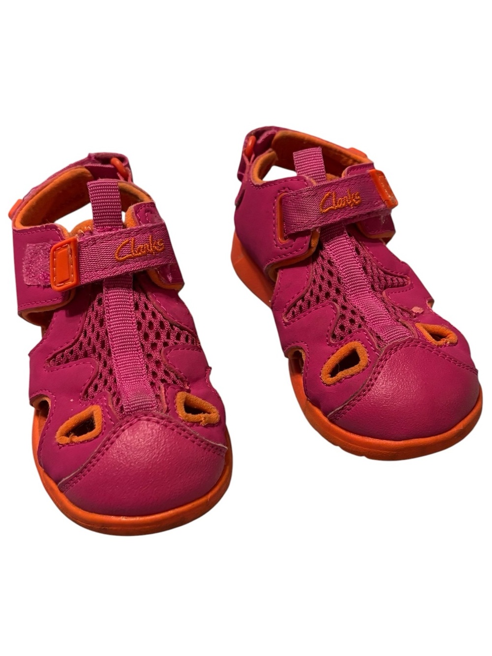 Clarks Kids 6.5 Pink Orange Ezera Sea Outdoor Sandals